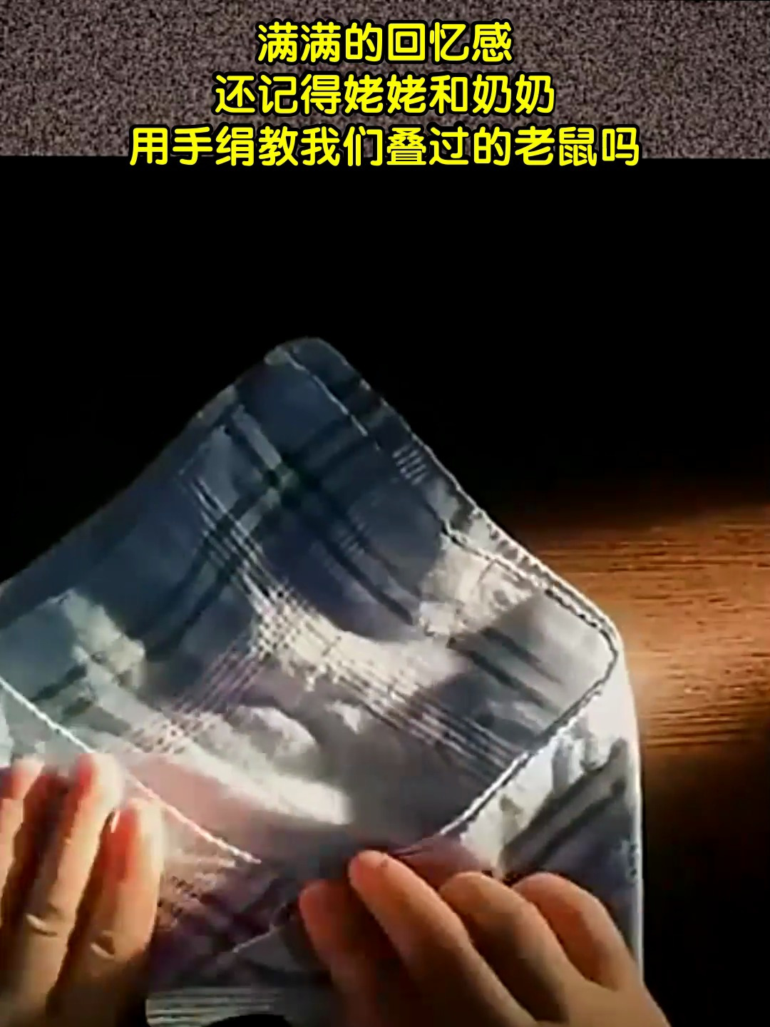 满满的回忆感,还记得姥姥和奶奶,用手绢教我们叠过的老鼠吗?-度小视