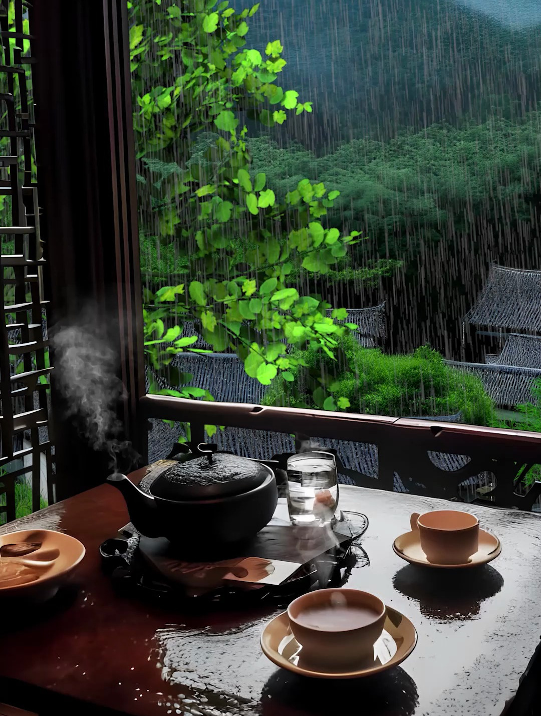 檐下煮茶带雨至 花前挚盏迎风来 品茶 赏景 茶话客谈 岂不悠哉