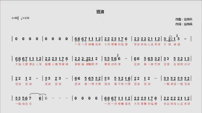 狂浪简谱完整版电子钢琴数字简谱练习曲一起来跟着练一下吧
