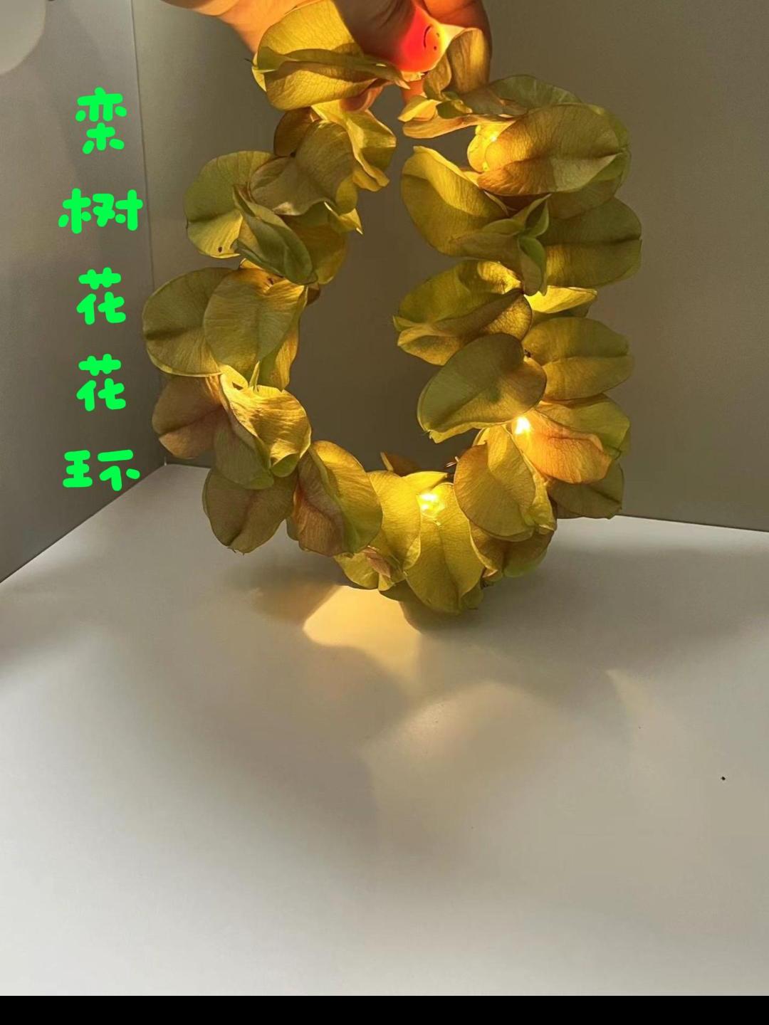 一起用栾树花做花环吧