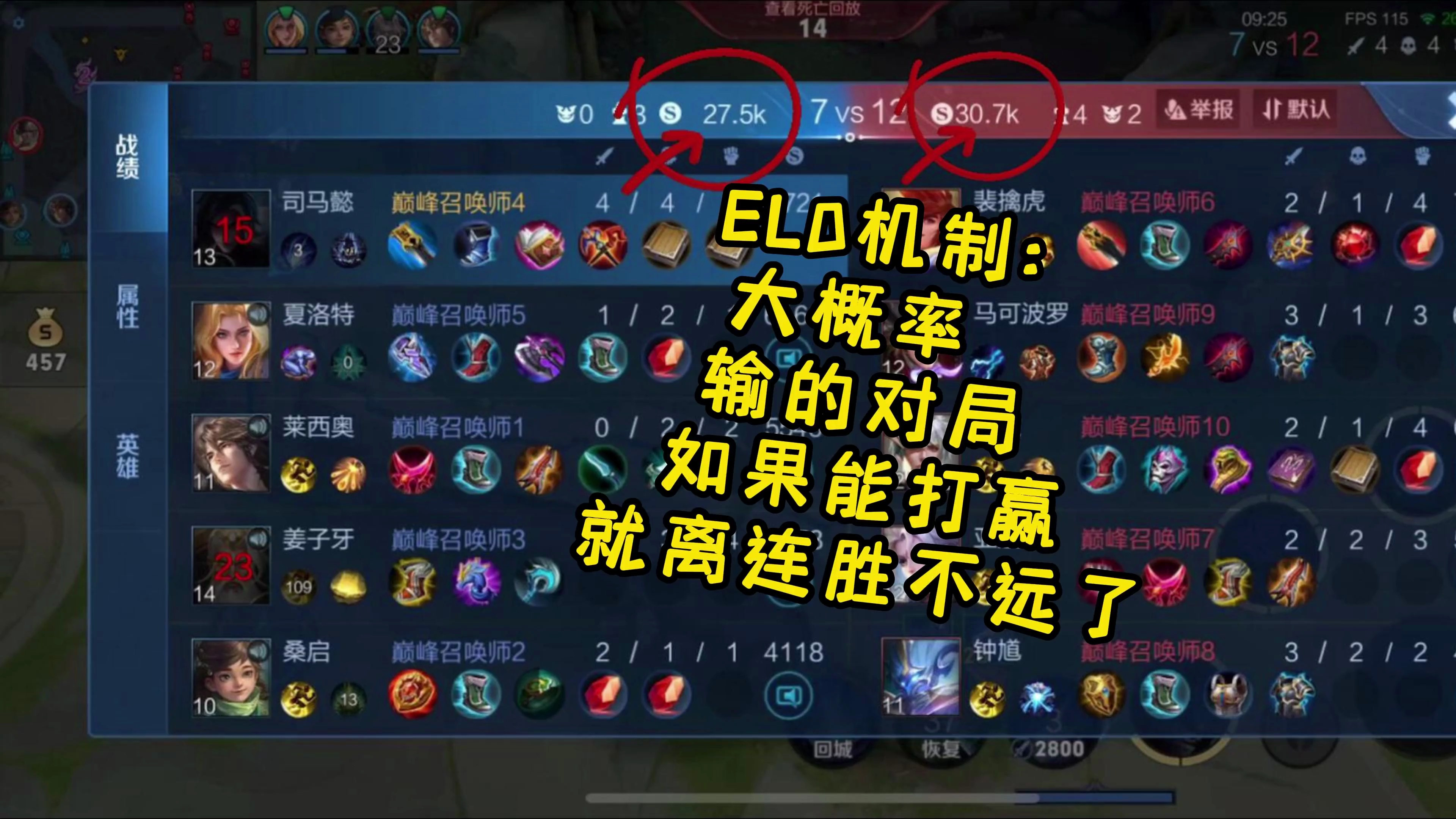 ELO机制:大概率输的对局如果能打赢就离连胜不远了