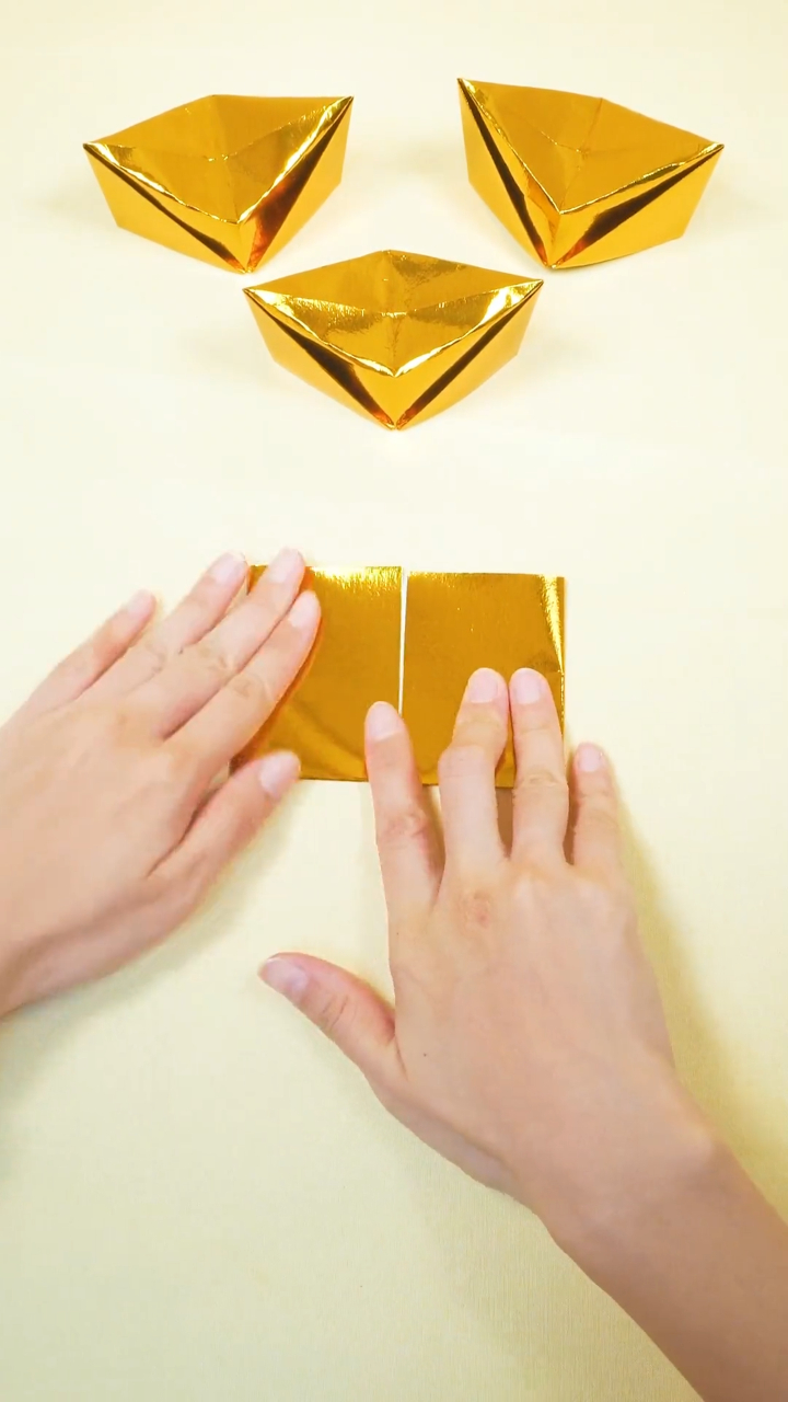 长方形金纸折金条教程图片