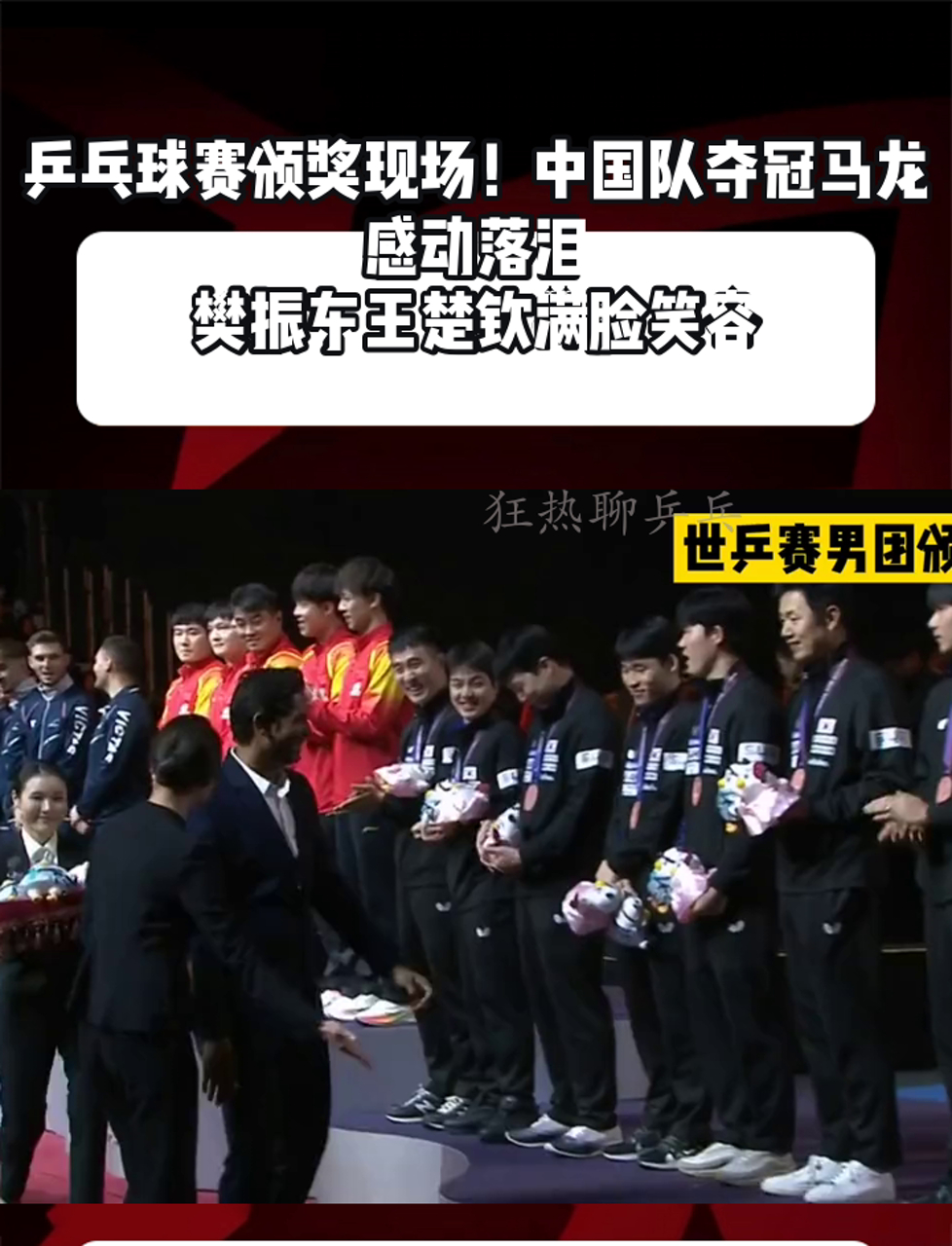 中国队夺冠马龙感动落泪,樊振东
