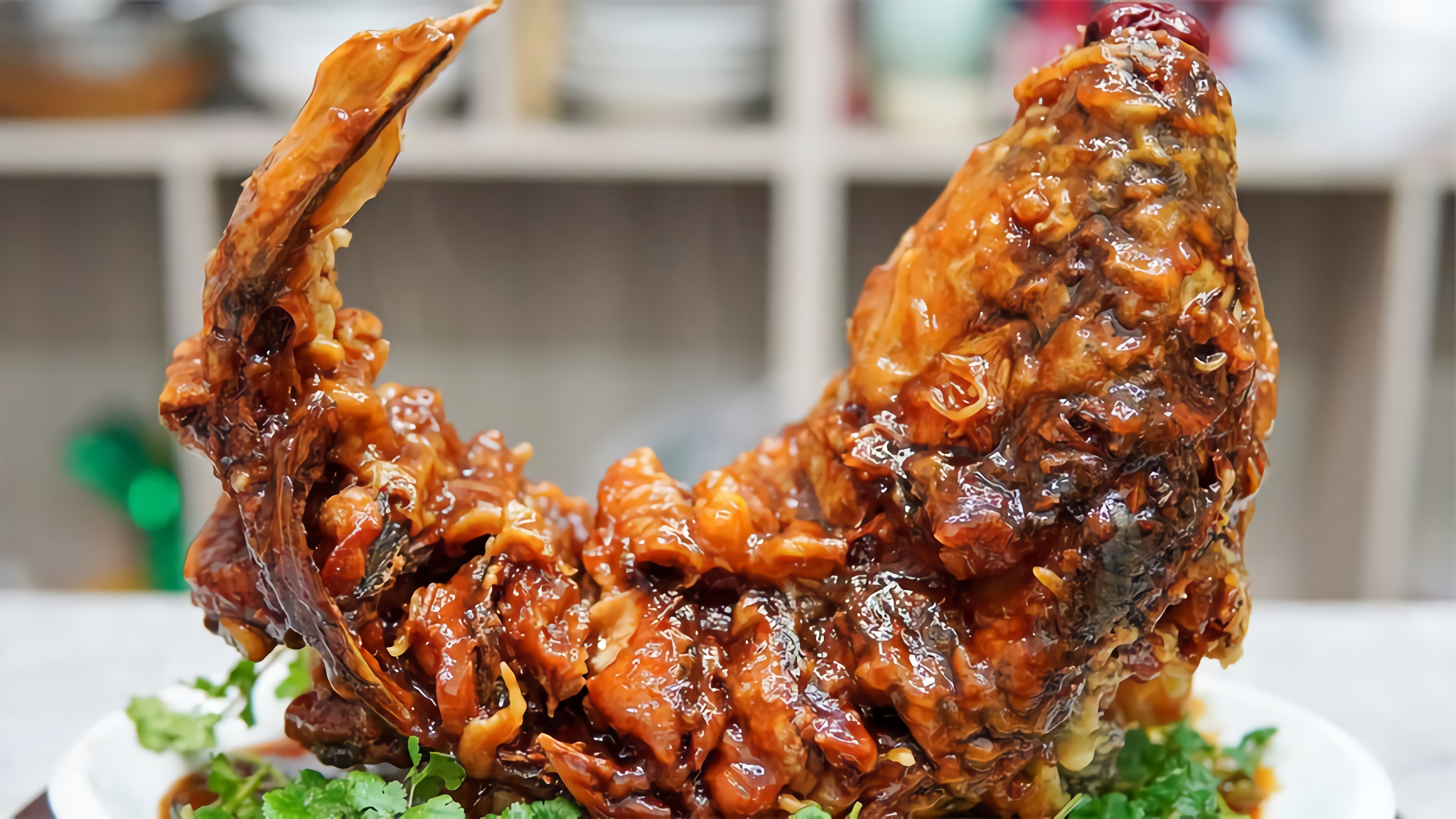 糖醋鲤鱼的家常做法，鱼肉外脆里嫩，翘头翘尾，用来待客很有面子