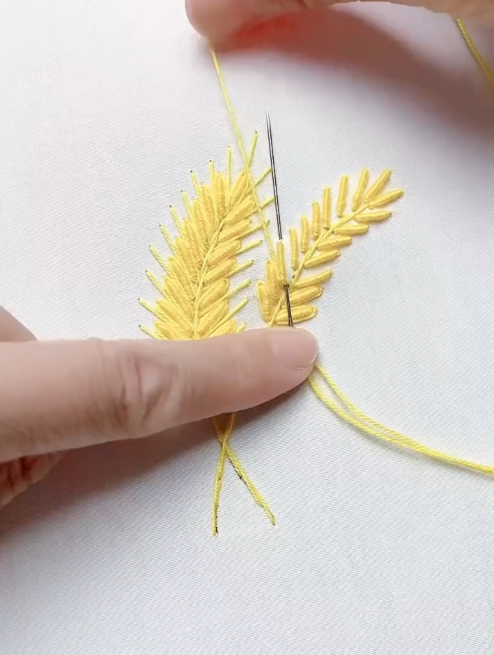又漂亮又简约的小麦穗绣法,传承非遗文化