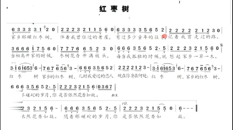 降e萨克斯伴奏曲红枣树