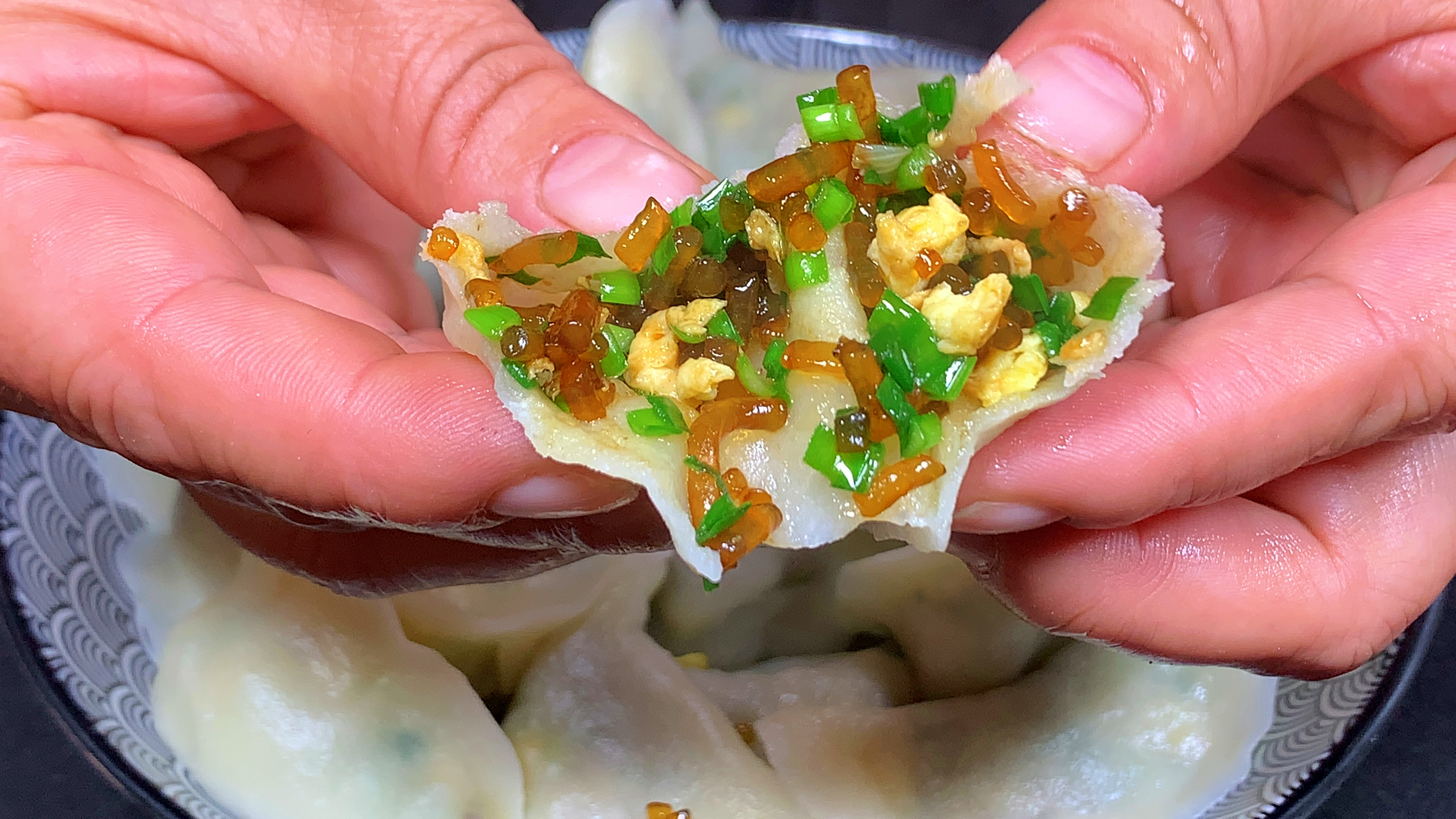 素馅水饺还是爱吃这个馅，不破皮，不出汤，一口一个太过瘾了