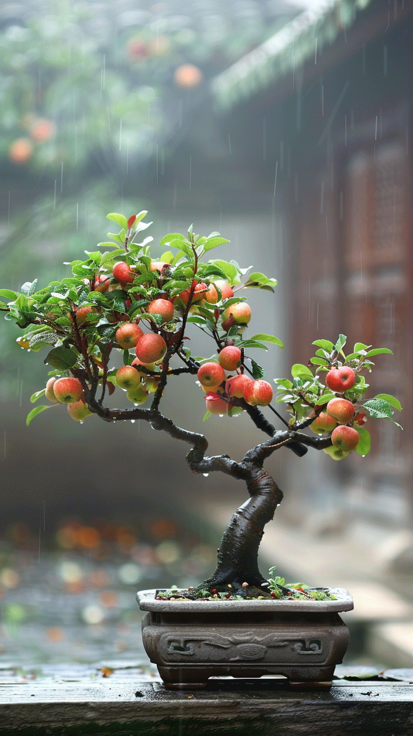 花鸟市场淘来的苹果盆景300块一盆你们说这买得值吗