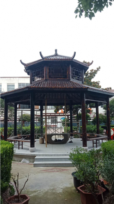 双层八角亭木结构加工