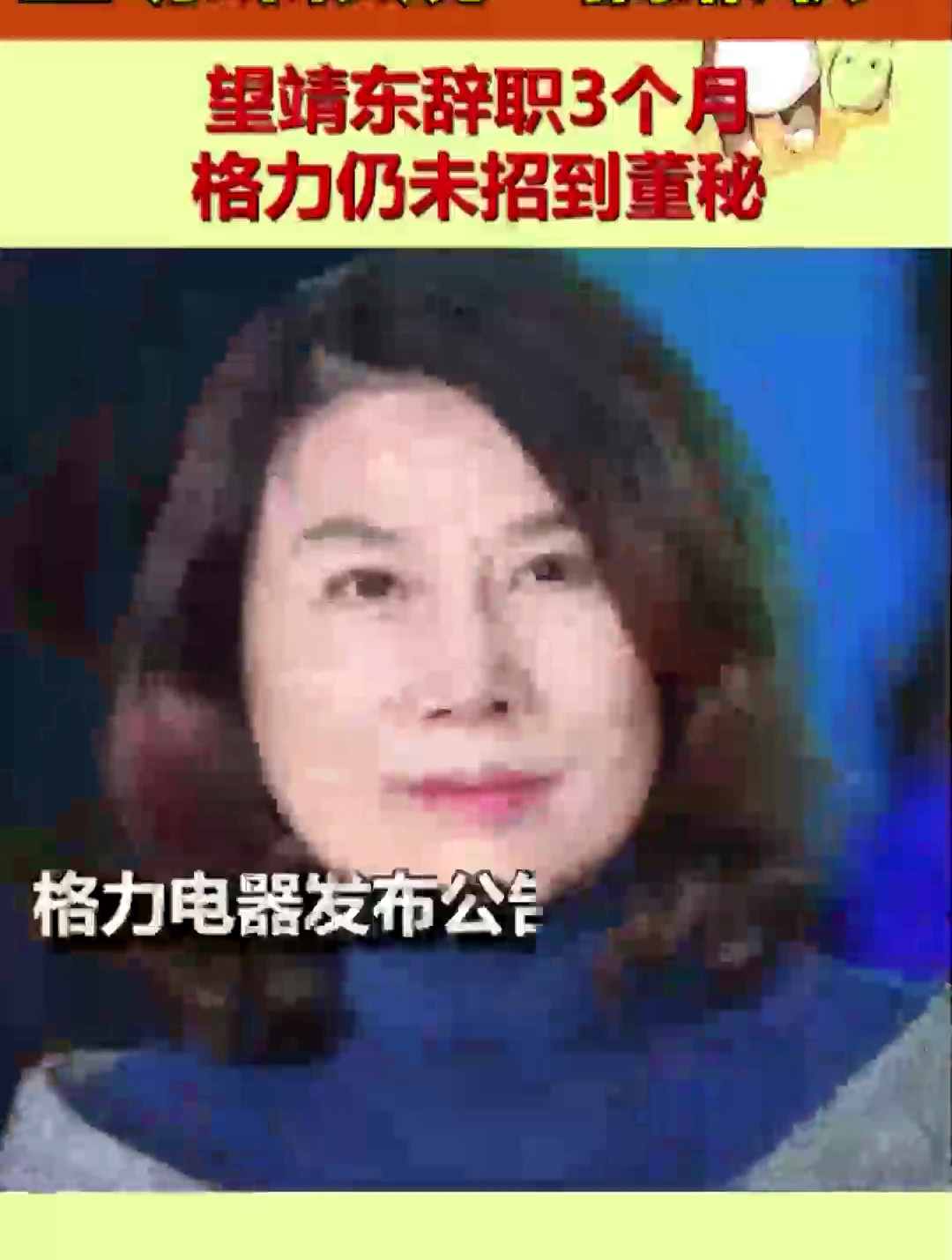 望靖东辞职3个月,格力仍未招到董秘,董明珠依规"搞兼职"-度小视