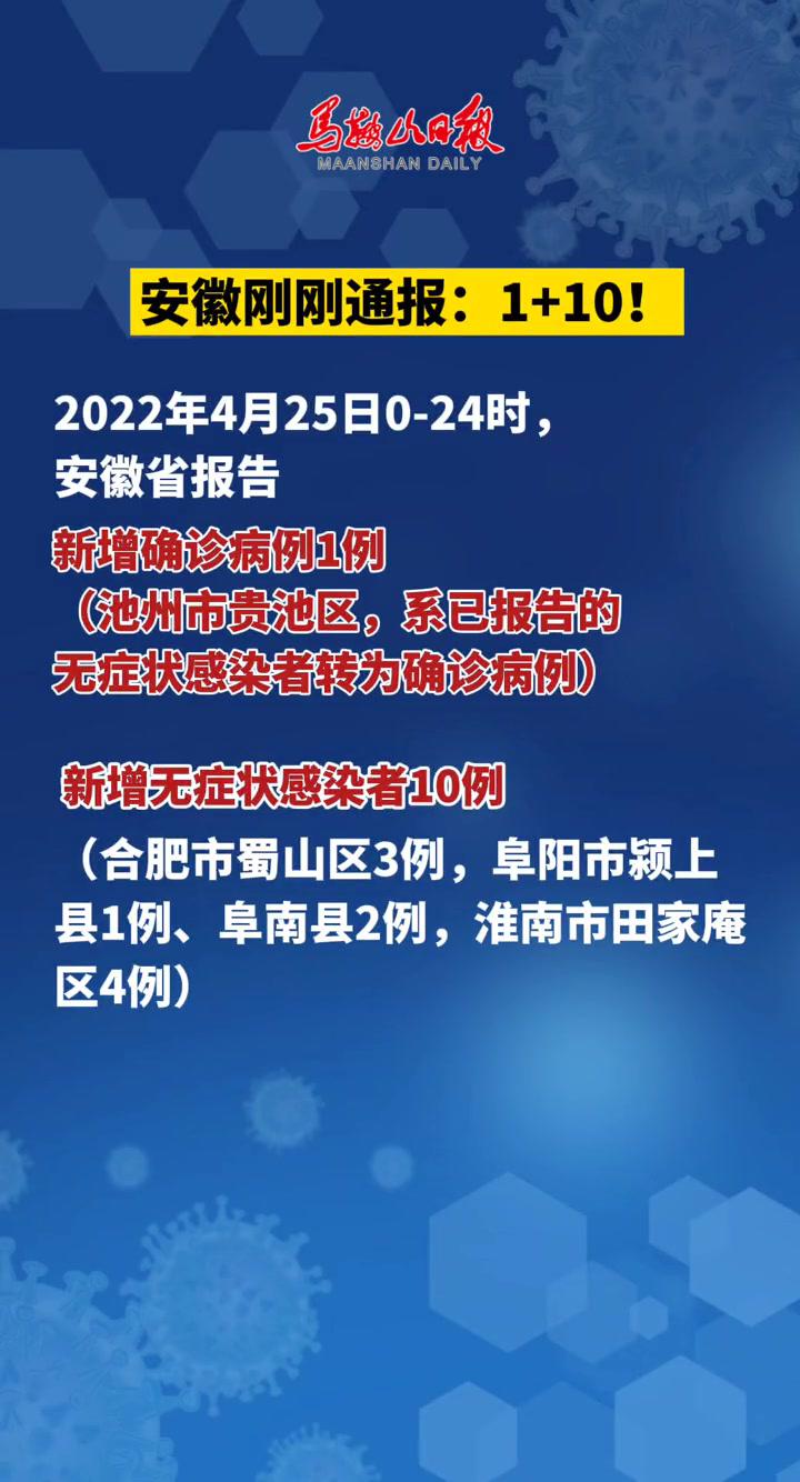 安徽刚刚通报:1 10!疫情