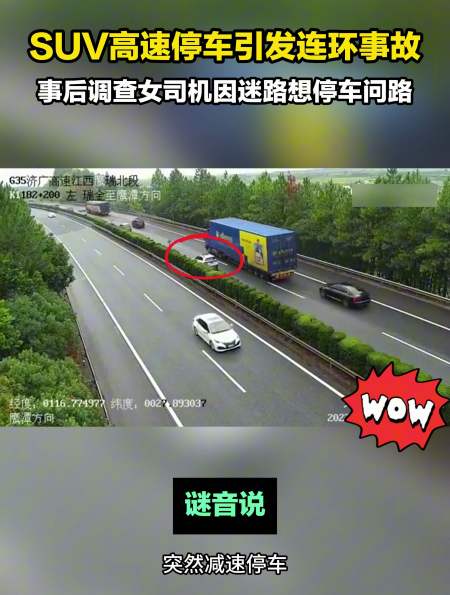 高速停车引发8车相撞事故罪魁祸首却开车跑了