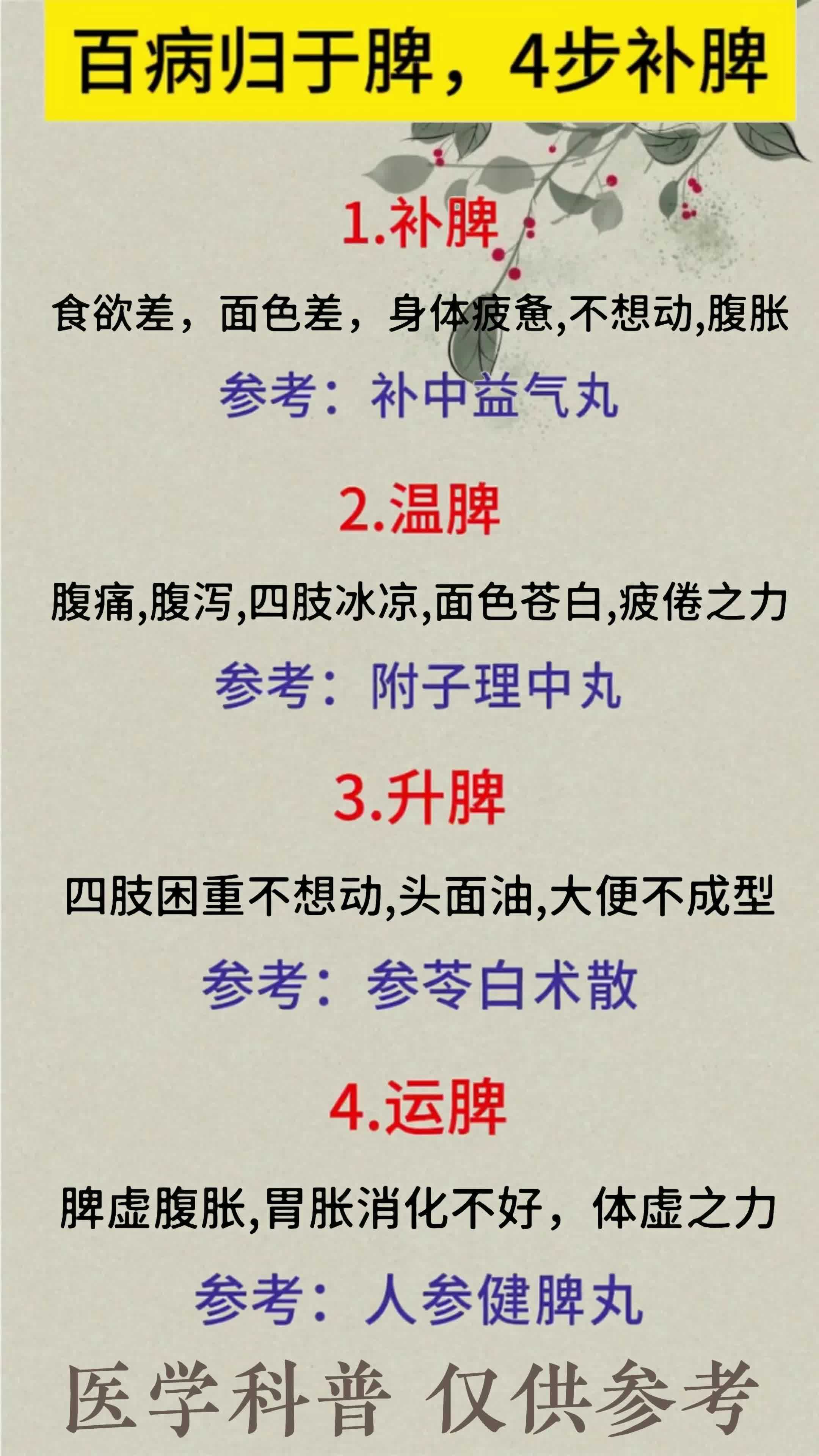百病归于脾,教你四步归脾!