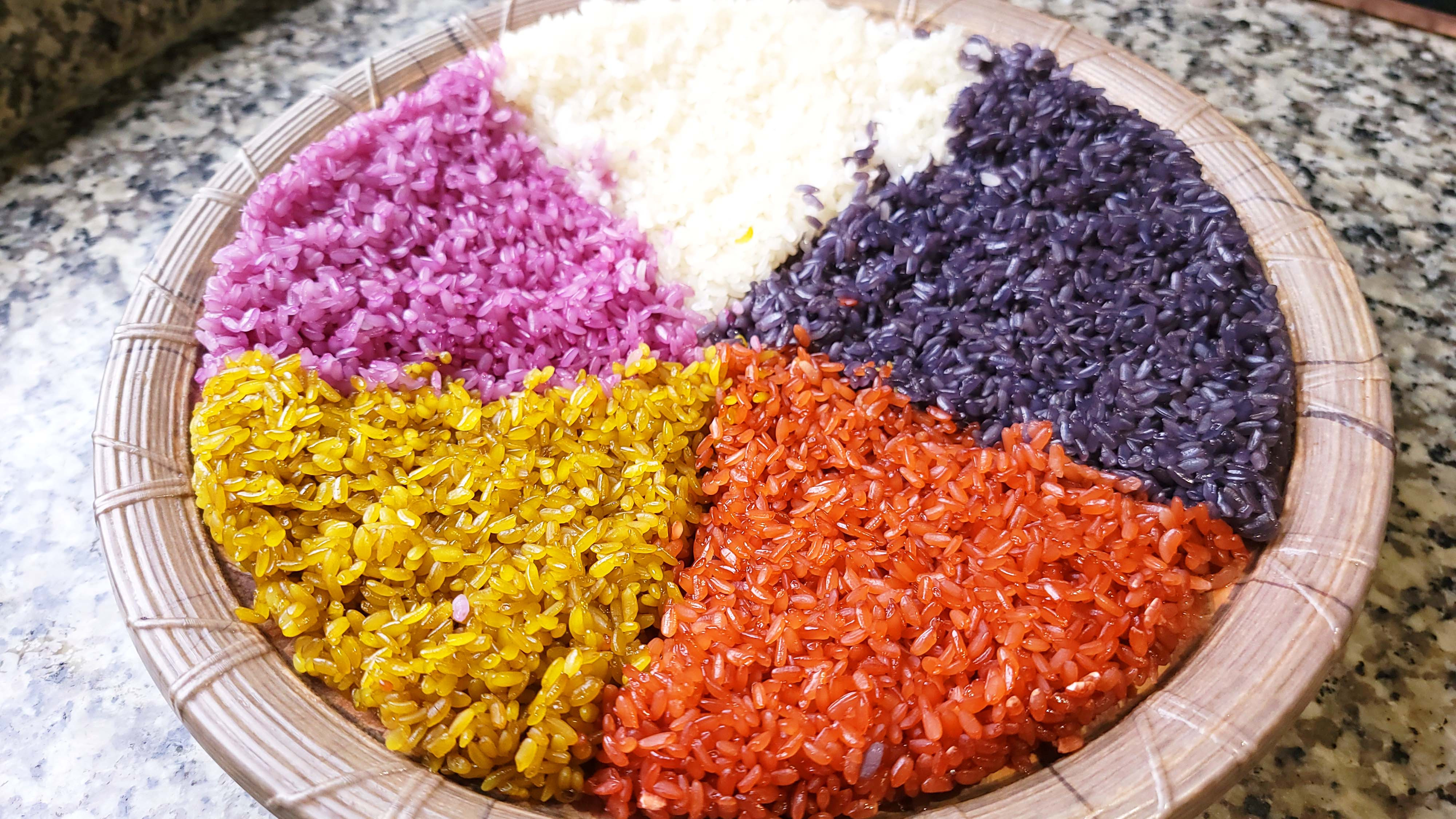 广西三月三传统彩色糯米饭做法,清香软糯,颜色鲜亮,太好吃了