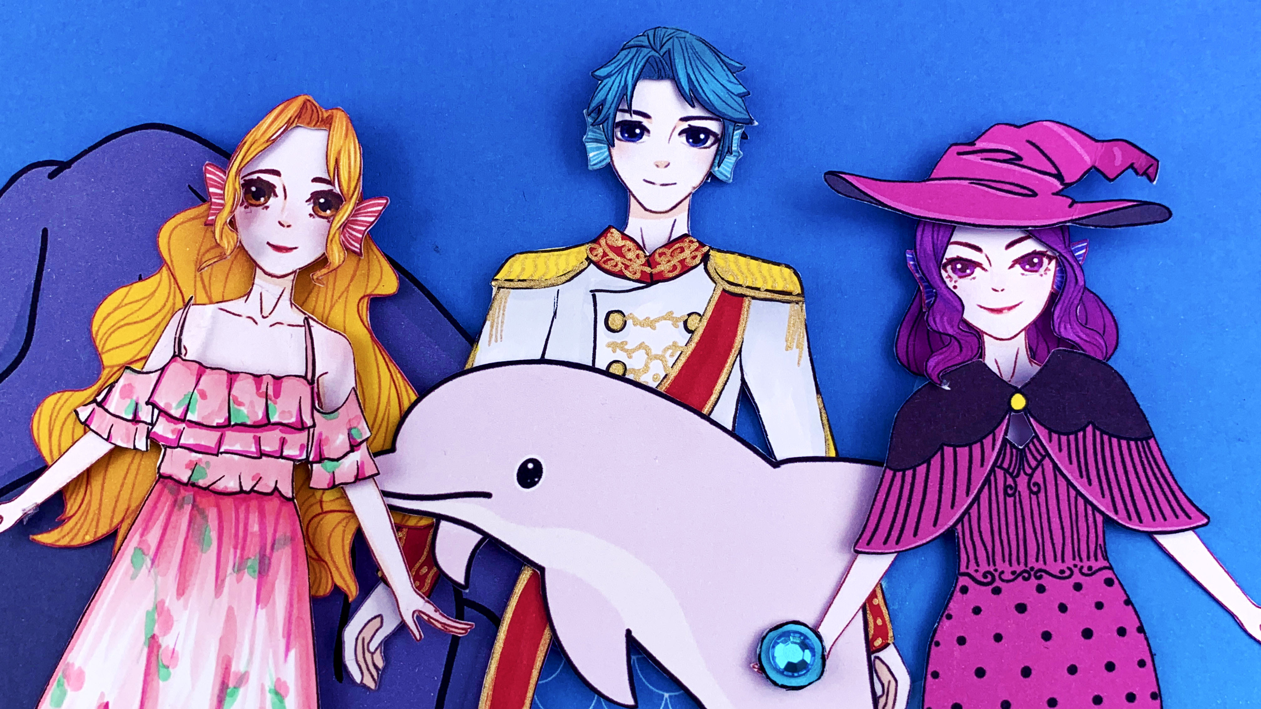 手绘定格动画:小海豚打败鲨鱼变成了人鱼王子,可是他们却迷了路