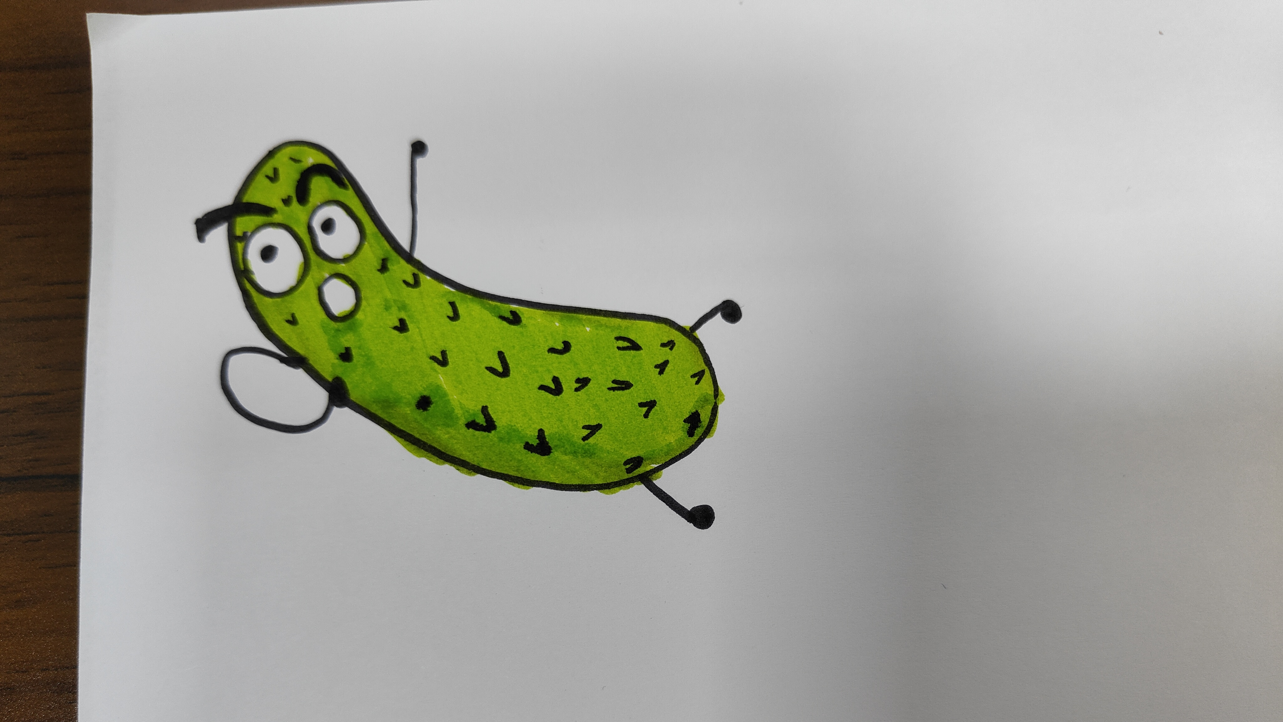 今天教大家完成黄瓜简笔画,大家学会了吗?