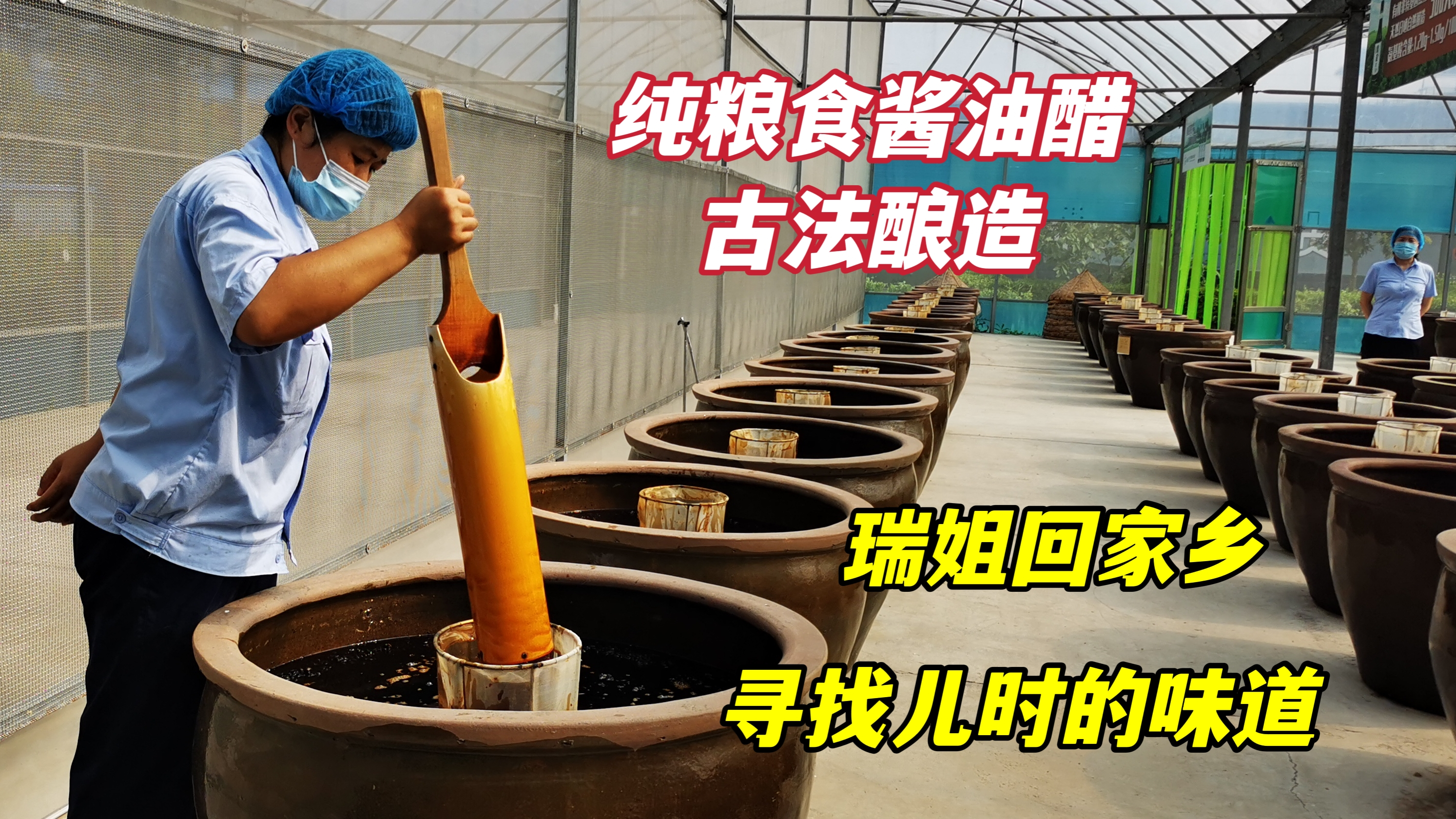 瑞姐从北京回家乡,亲眼目睹酱油醋的古法酿造过程,带回两大箱