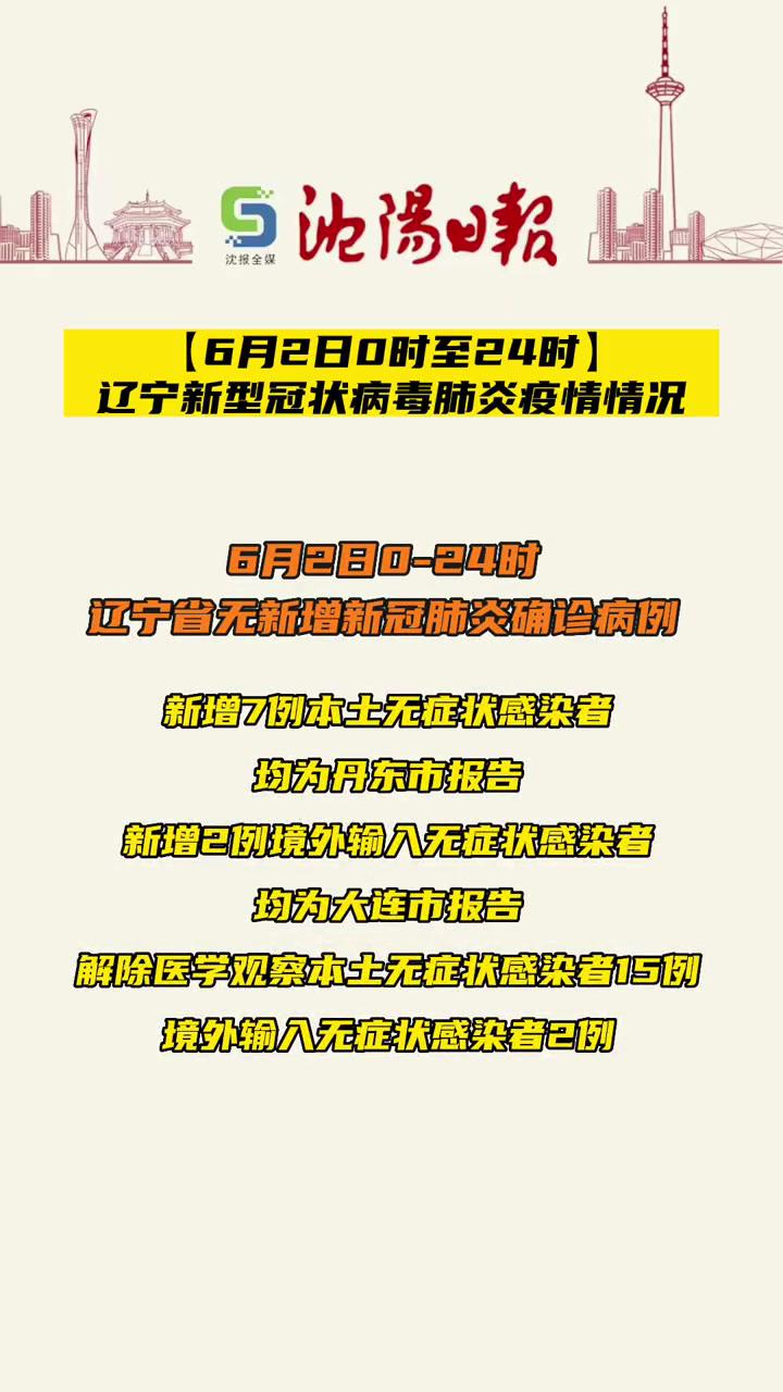 6月2日0时至24时辽宁新型冠状病毒肺炎疫情情况沈阳