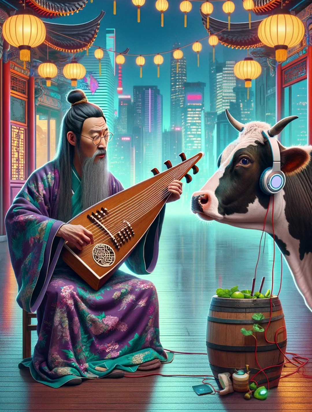 恶搞版对牛弹琴!