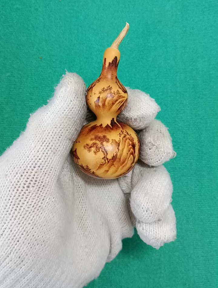 非物质文化遗产烙画葫芦山水!葫芦烙画 匠心制作-度小视