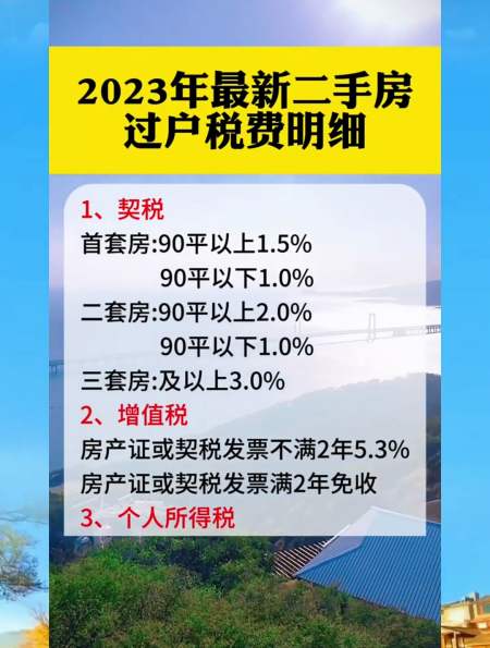 2023年最新二手房過戶稅費明細