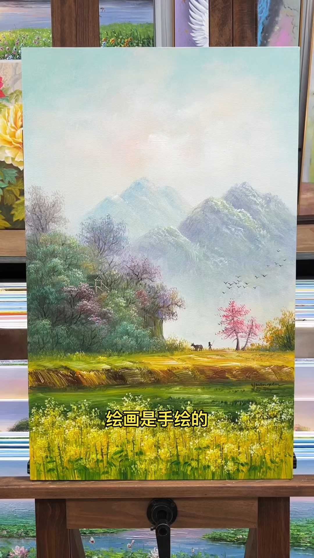 著名油画油菜花的女人图片