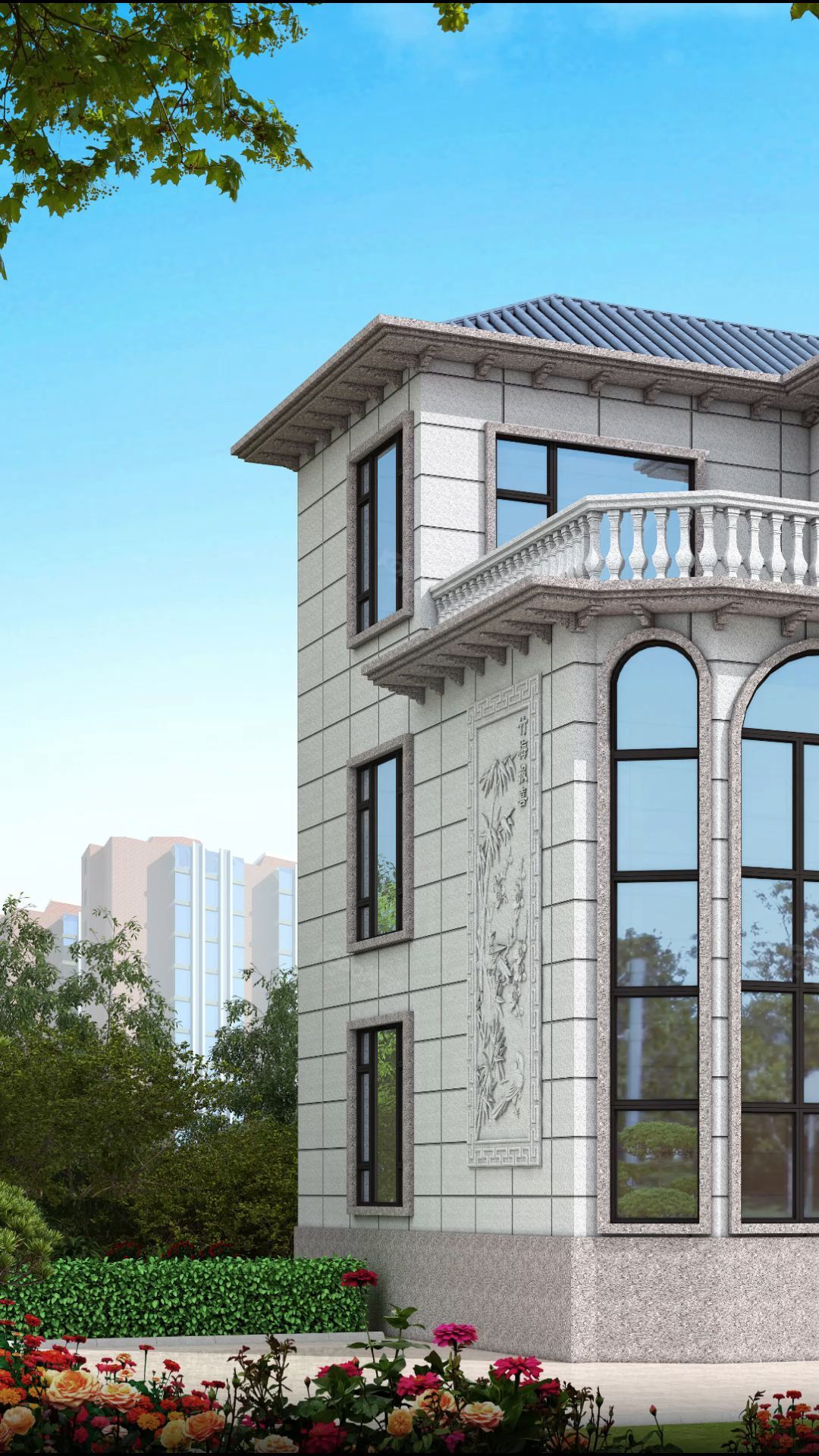 福建仿石漆厂家德诺漆自建房外墙涂料效果-度小视