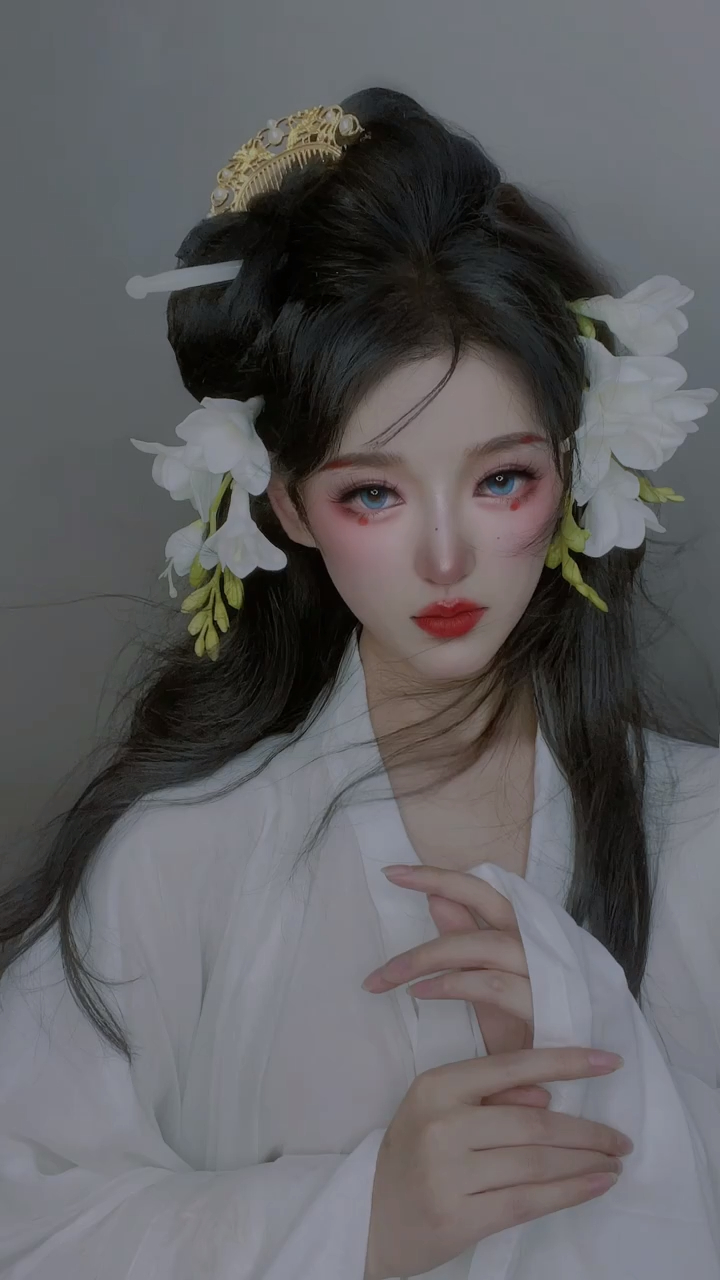 玉簪花拟人仿妆古风纯欲天花板