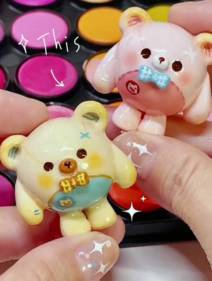 手工diy仔仔熊教程来啦|石塑黏土上色工具分享-度小视