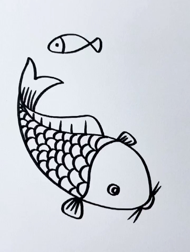 大鲤鱼这样画学不会来打我简笔画儿童简笔画画画教程