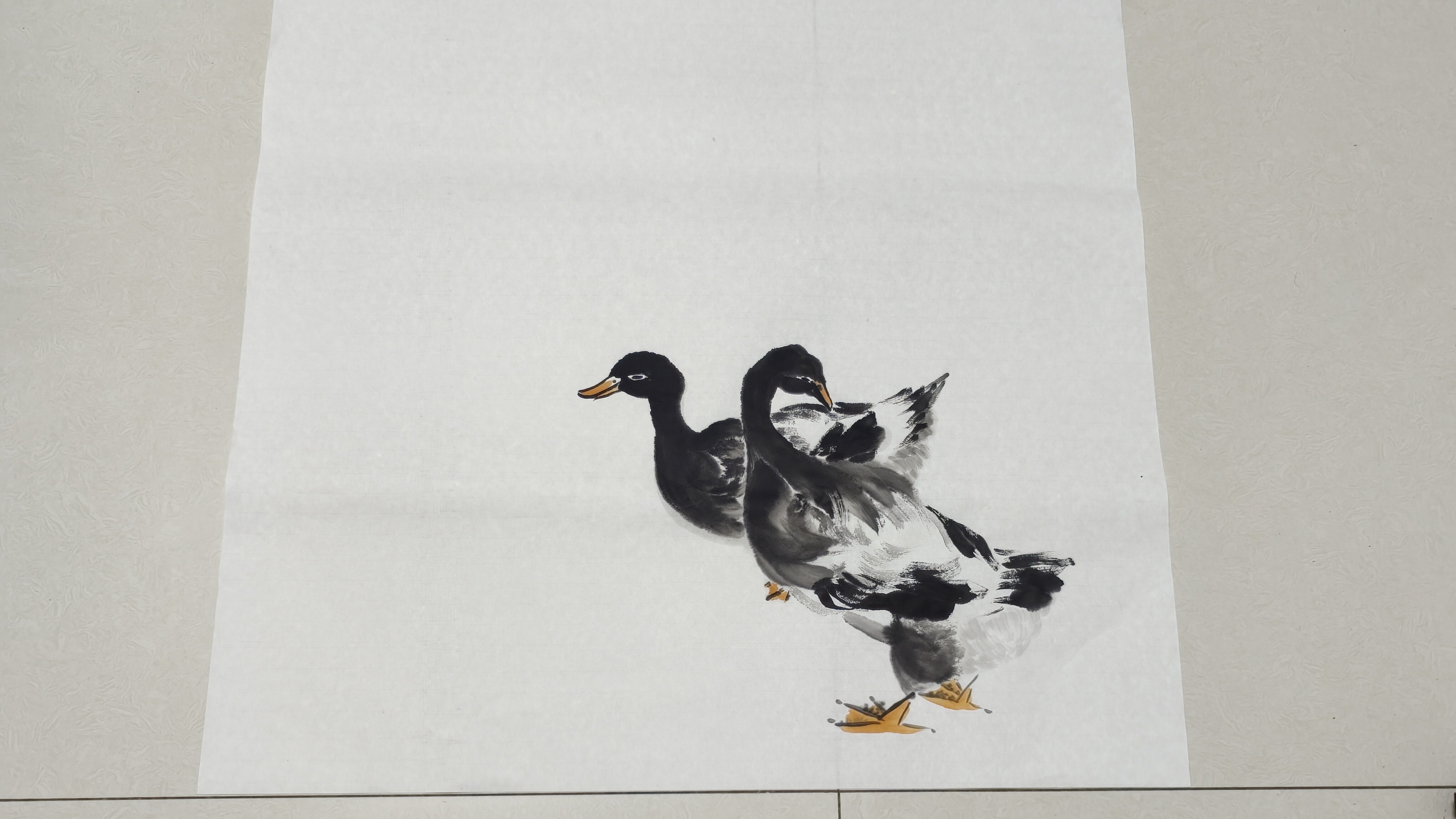 1个字母,让你学会水墨鸭子画法