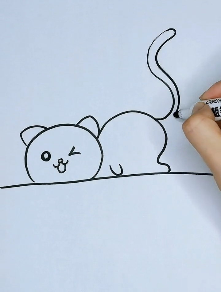 小猫咪儿童简笔画教程