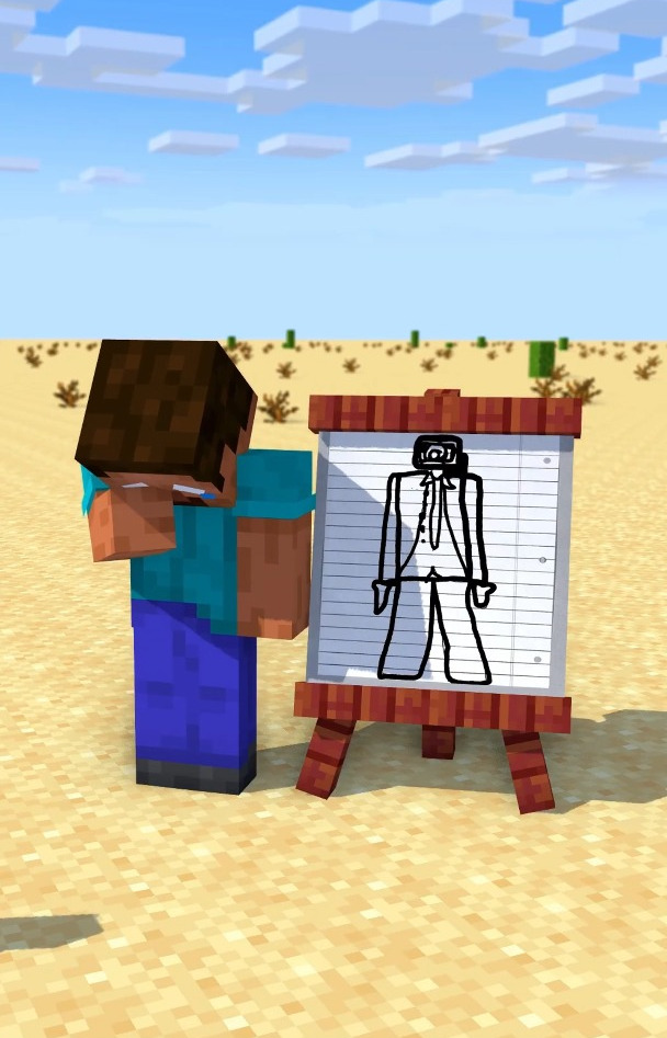 我的世界him画的相机人太丑被嘲笑了快来帮帮他