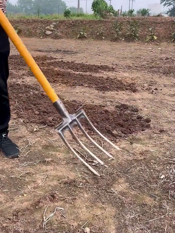 锰钢一体成型钢叉,翻地神器,用它翻地超好用