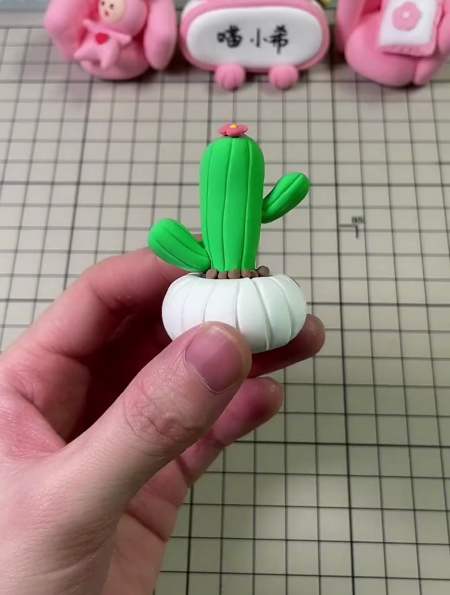 超轻粘土做仙人掌,简单粘土绿植仙人球,让生活充满小清新-度小视