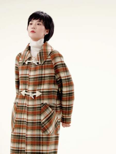 素律秋冬氛围感十足的法式格纹毛呢大衣