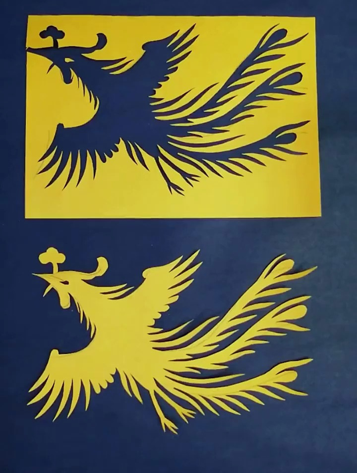 民间剪纸艺术,一刀剪凤凰 剪纸 非物质文化遗产手工制作-度小视