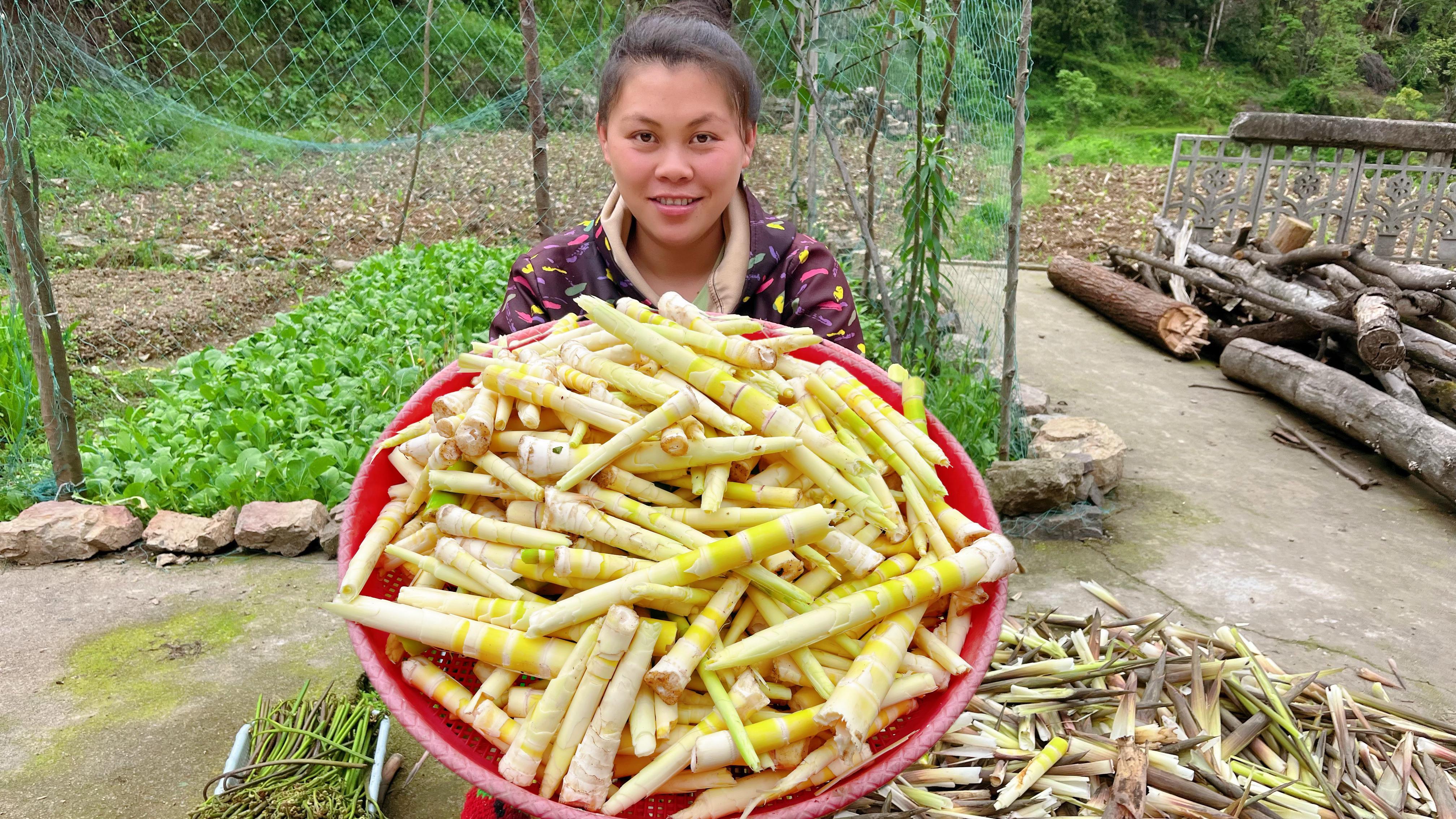 今天晒了很多笋干,再做个竹笋炒肉和酸辣蕨菜,简单一餐吃两大碗