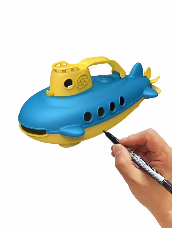 潜水艇,简笔画,今天教小朋友们画潜水艇-度小视