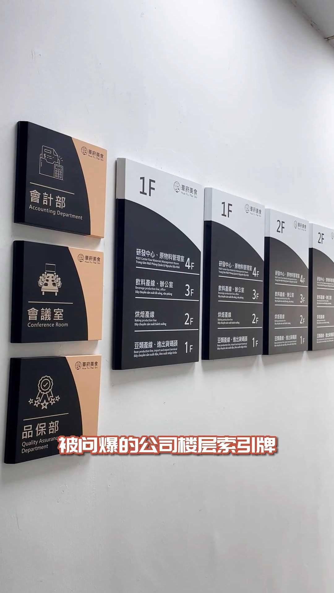 被问爆的公司楼层索引牌黑咖配色高级有质感