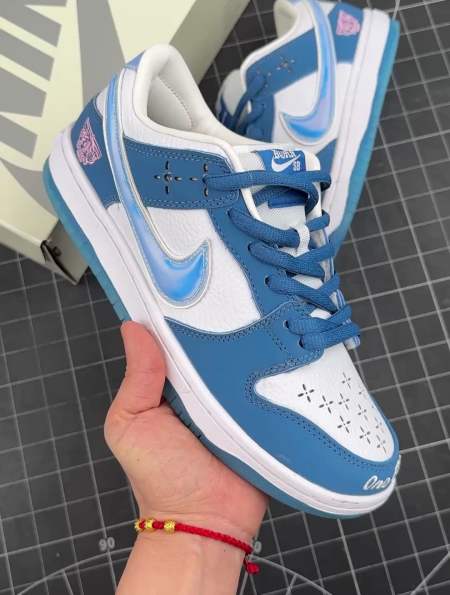 bornxraisedxnikesbdunklow蓝白色扣篮低运动滑板板鞋