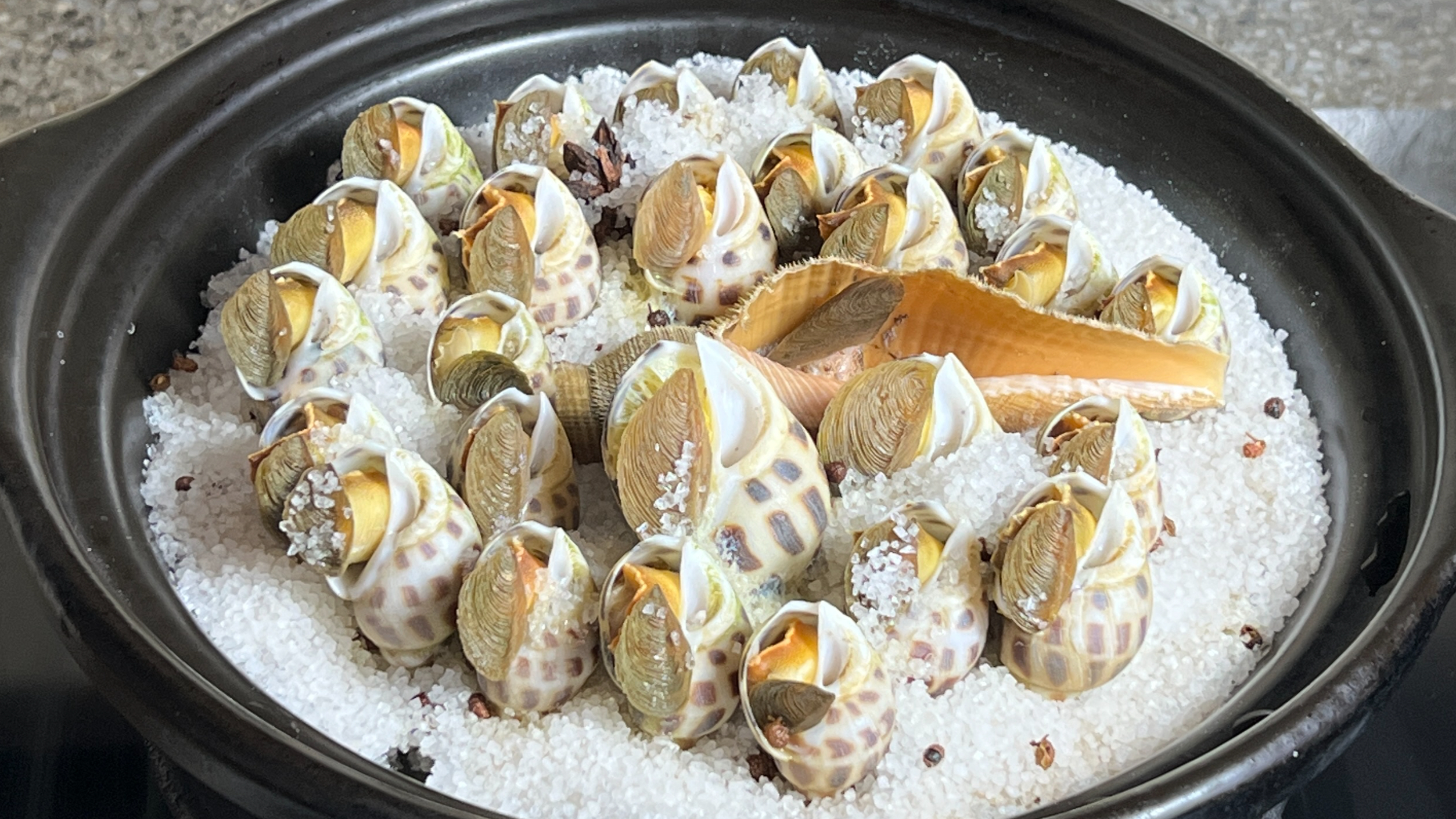 过年硬菜盐焗花螺，开盖香气扑鼻，鲜香美味，学会可以在家露一手