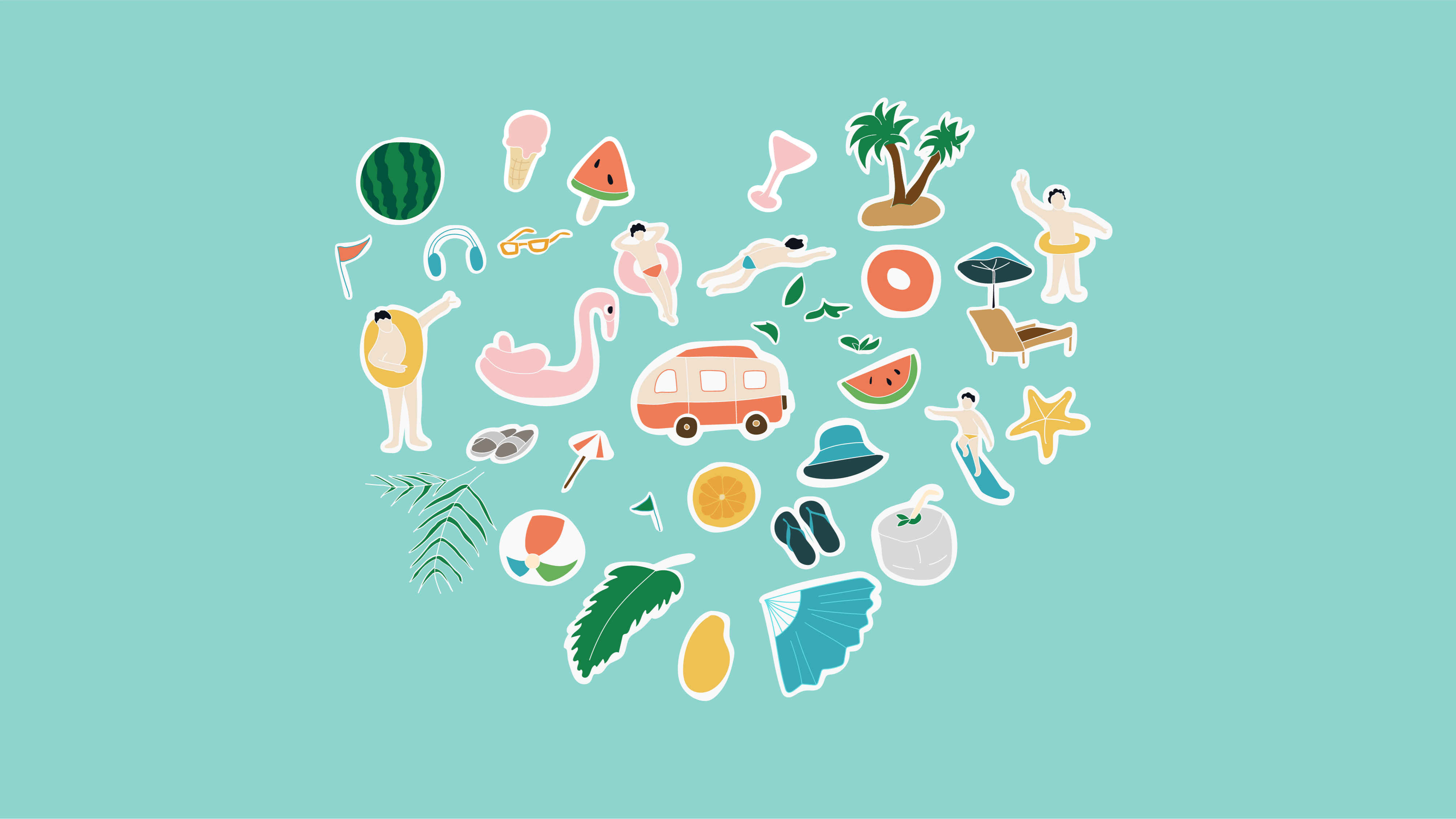 夏日小元素插画记录,坚持画画的第6天