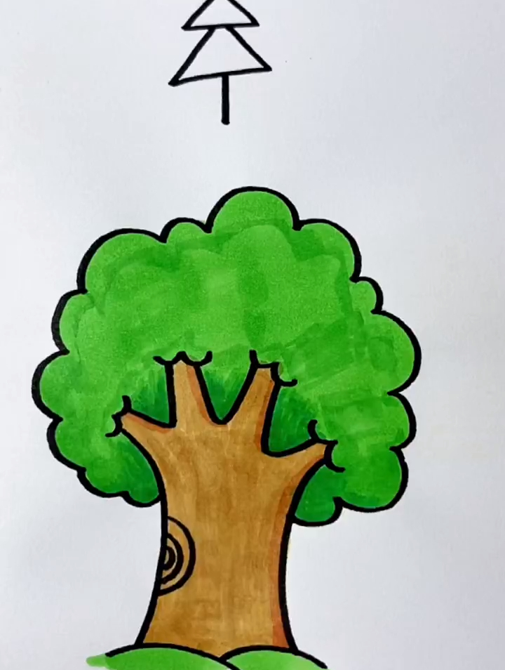 跟我这样画大树,学不会来打我,画画教程