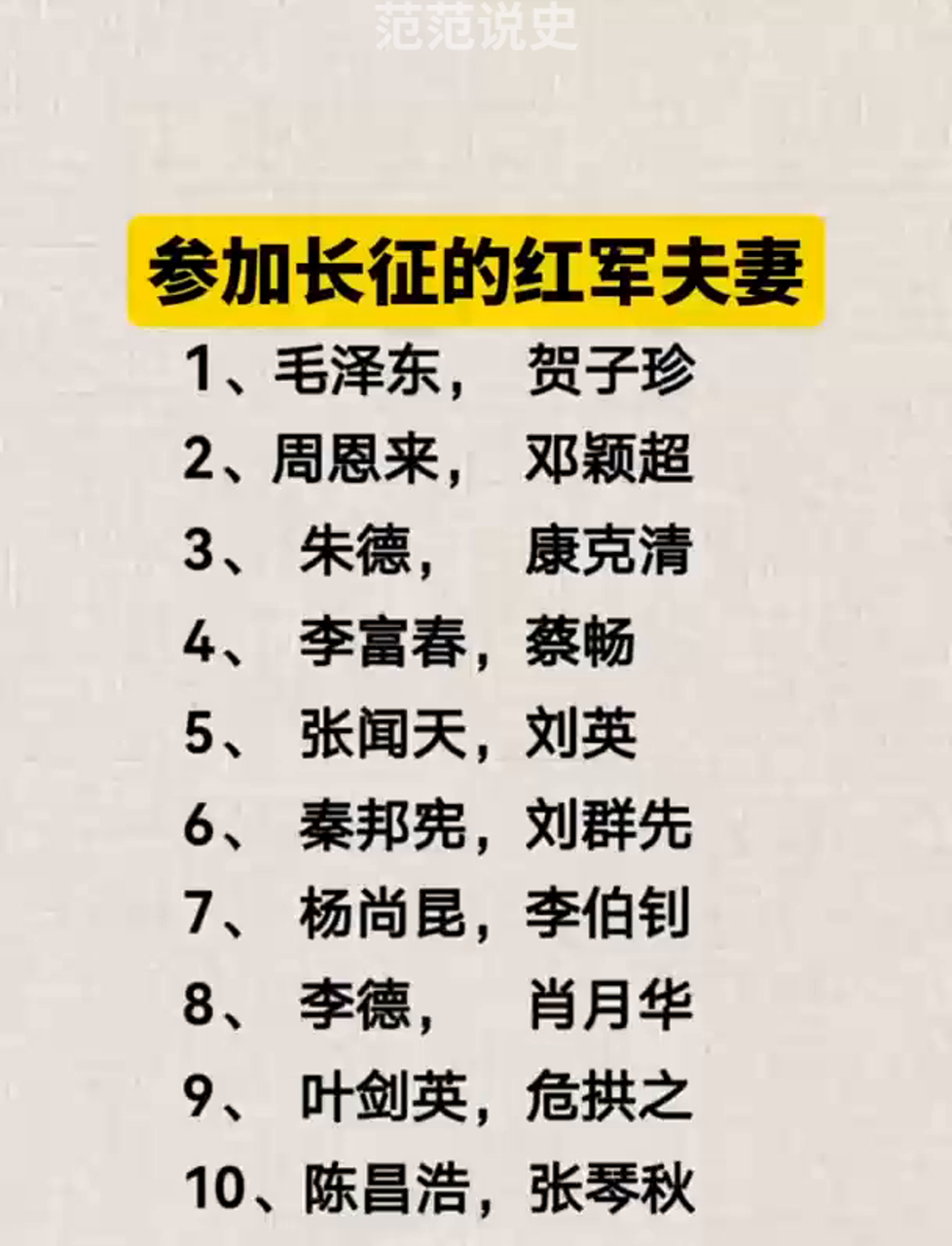 参加长征的红军夫妻