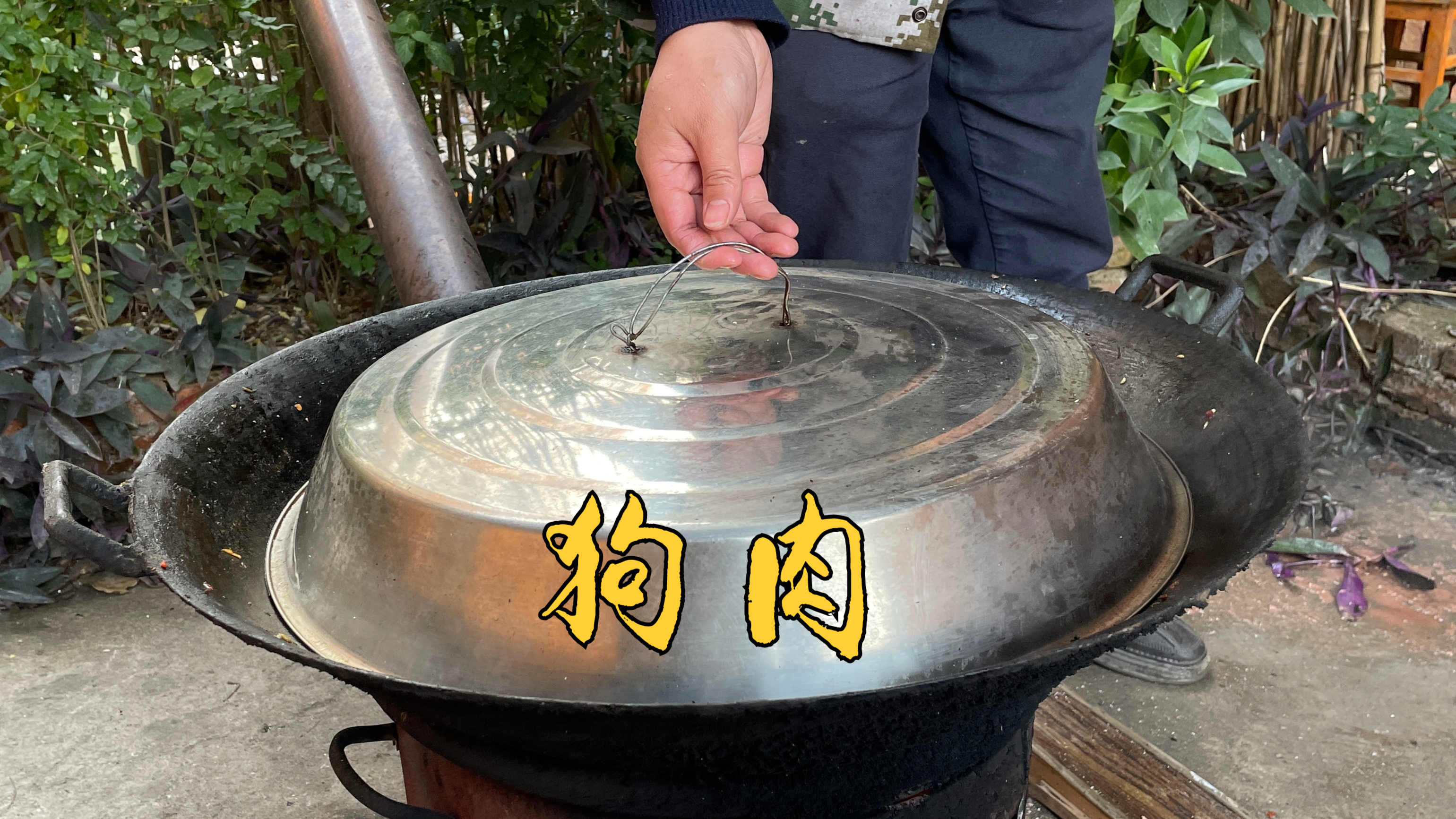1000块钱买了一条狗肉，大铁锅炖上两小时，打开锅盖那一刻，真香