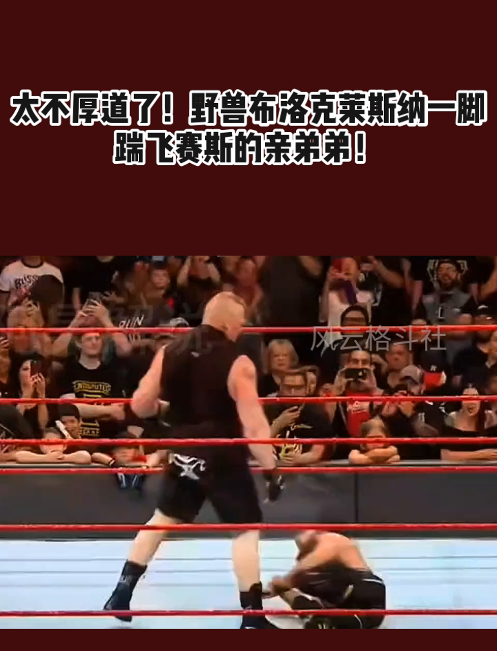 太不厚道了!野兽布洛克莱斯纳一脚踹飞赛斯的亲弟弟!