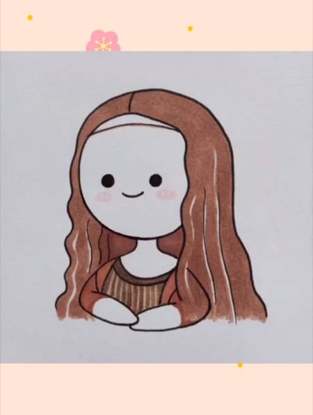 q版世界名画梵高毕加索蒙娜丽莎带珍珠耳环的少女简笔画-度小视