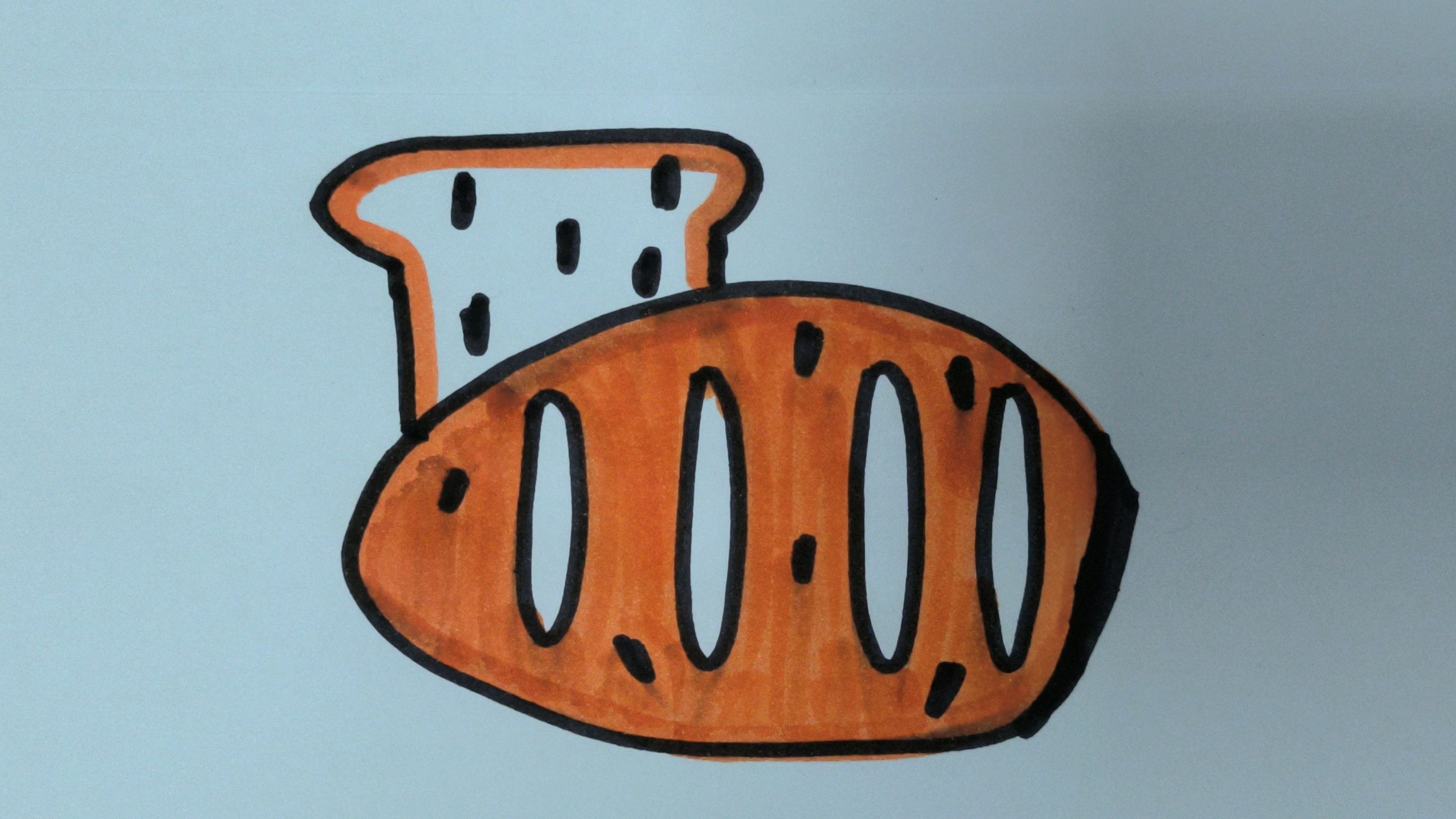 今天我们来学习面包的简笔画,你学会了吗