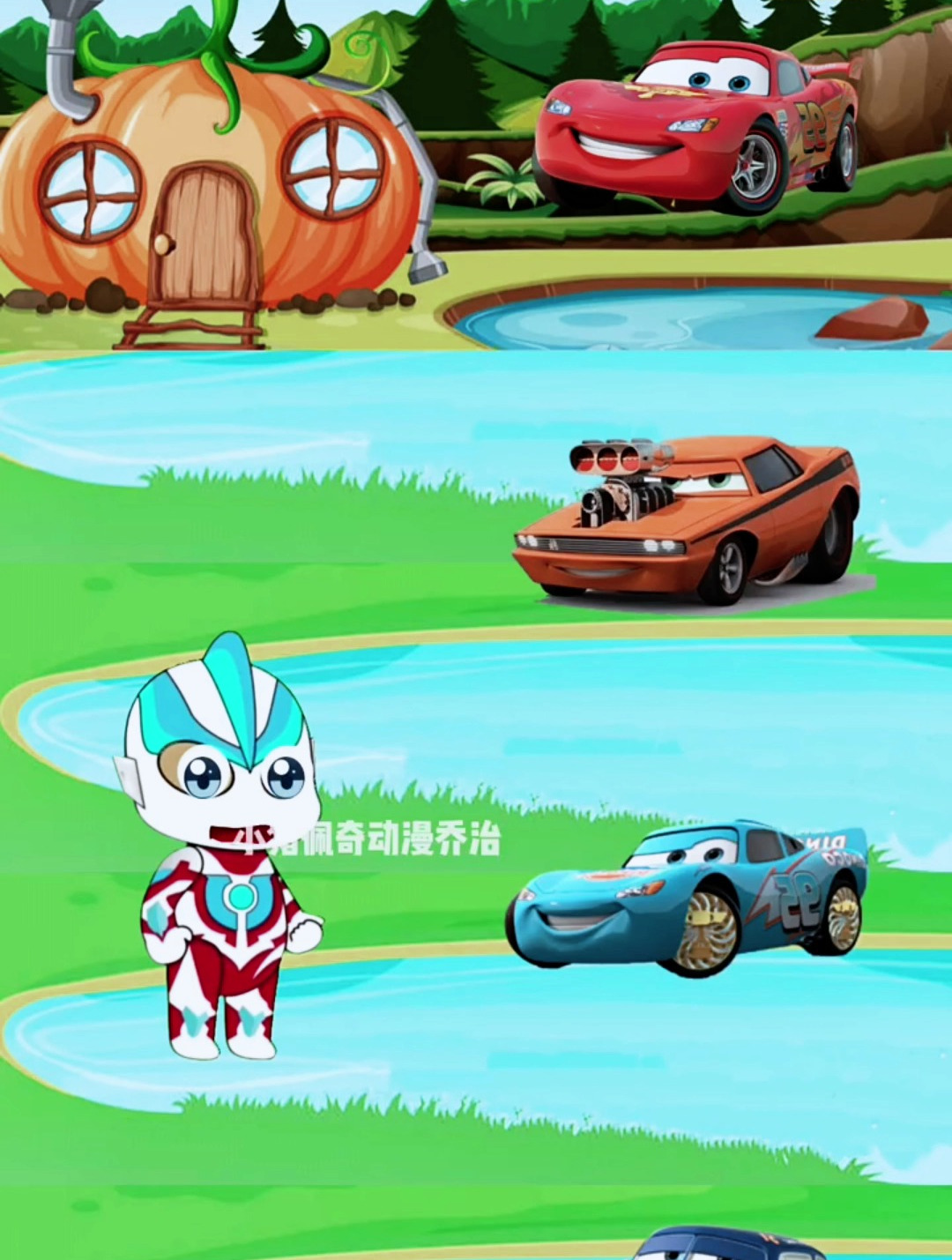 奥特曼动画片 每个奥特曼都有自己专属的赛车!